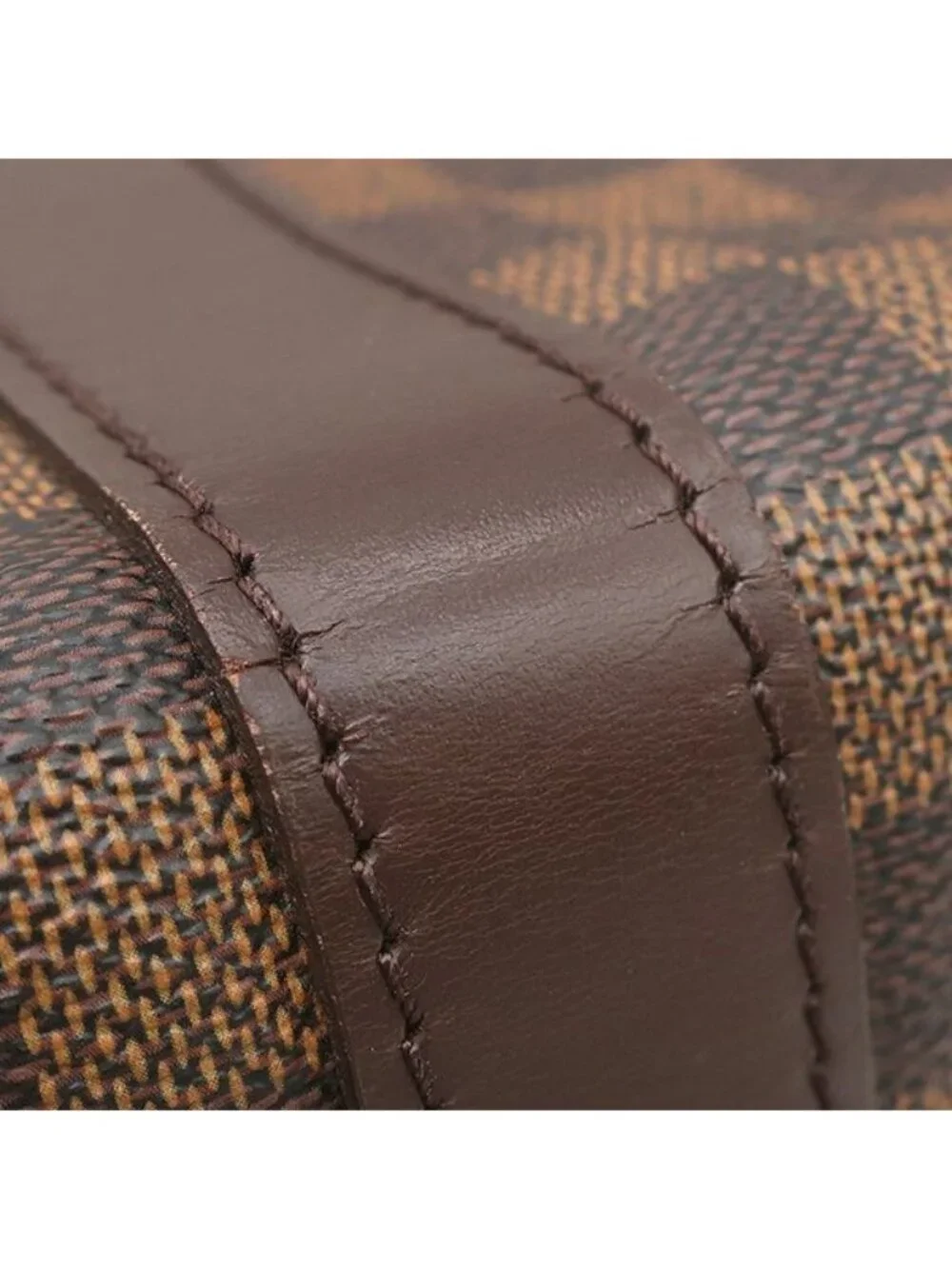 Louis Vuitton Boston Bag Keepall Bandouliere 55 Damier Canvas Ebene Gold Brown